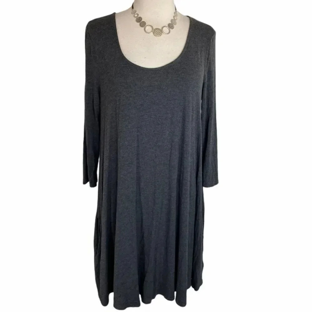 UO BDG L gray A line tee dress with pockets